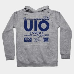 Vintage Quito UIO Airport Code Travel Day Retro Travel Tag B Hoodie